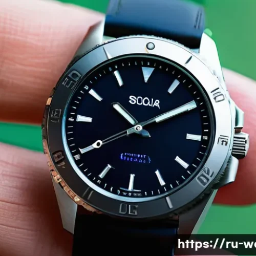 솔라 시계 배터리 수명 - A close-up image of a high-quality solar watch battery compartment, showing a lithium-ion battery se...