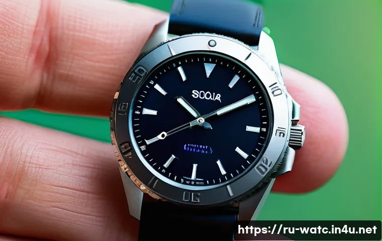 솔라 시계 배터리 수명 - A close-up image of a high-quality solar watch battery compartment, showing a lithium-ion battery se...
